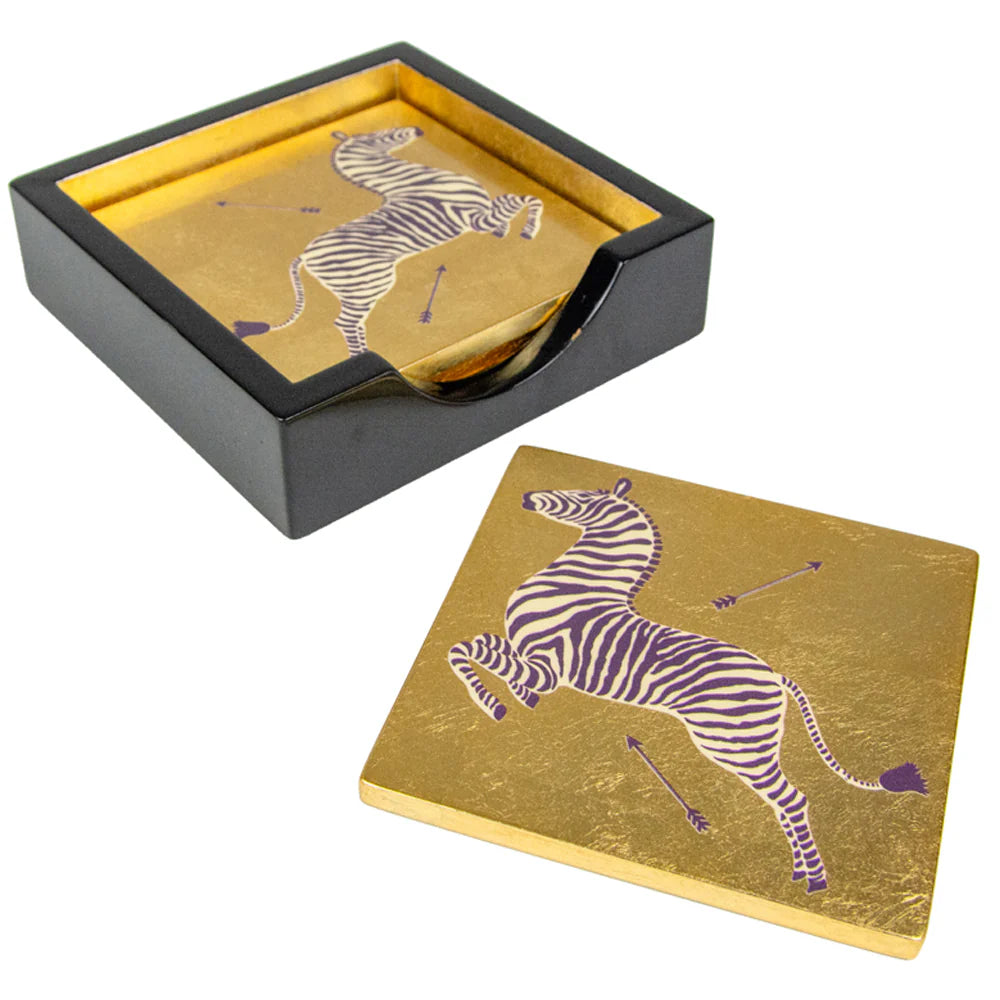 Onderzetter set Zebras Gold