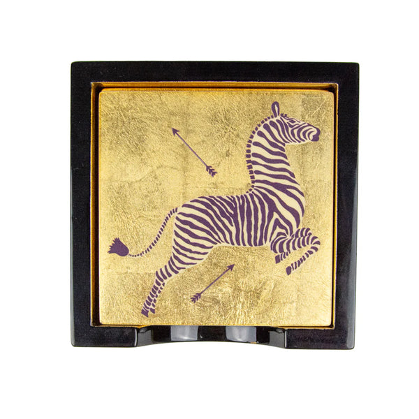 Onderzetter set Zebras Gold