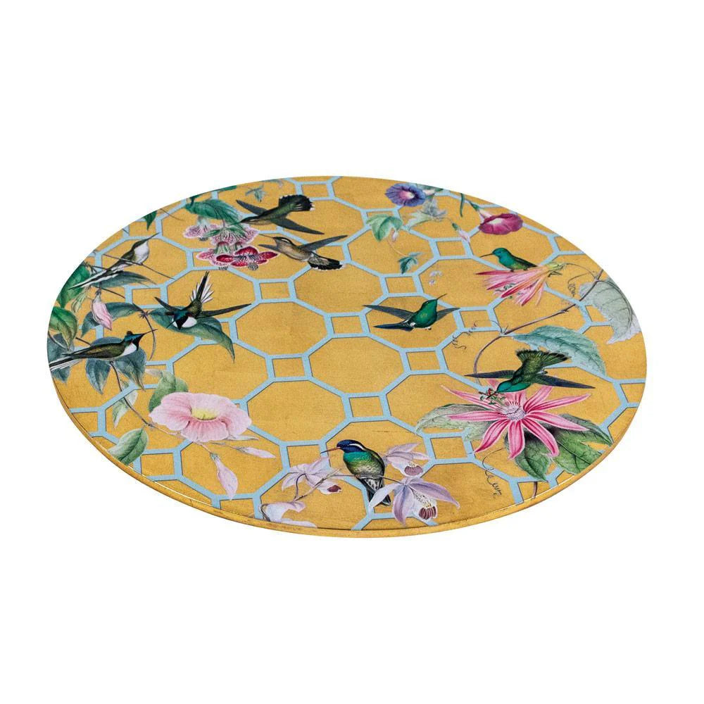 Placemat Gold hummingbird trellis