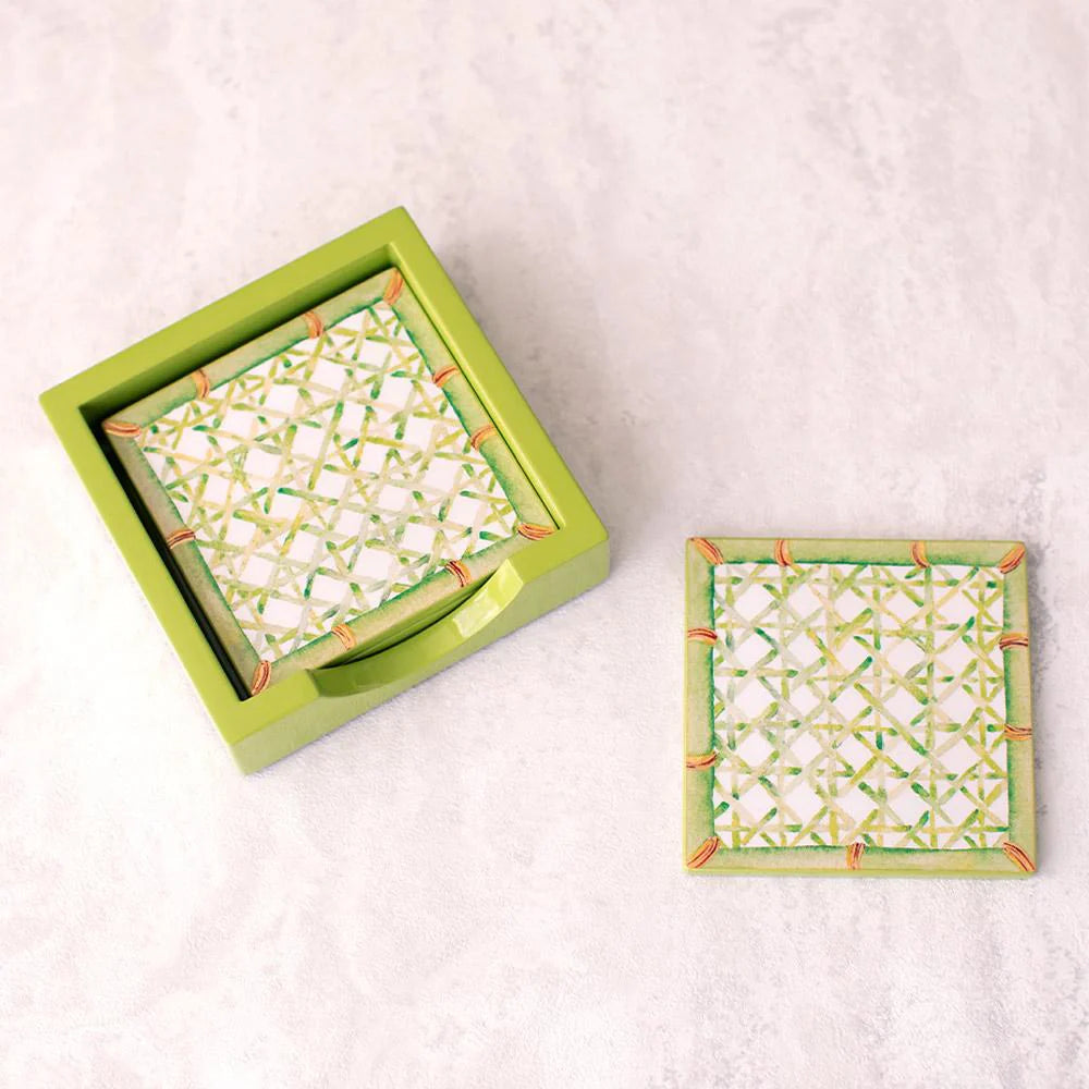 Onderzetter Set Trellis-Green Lacquer