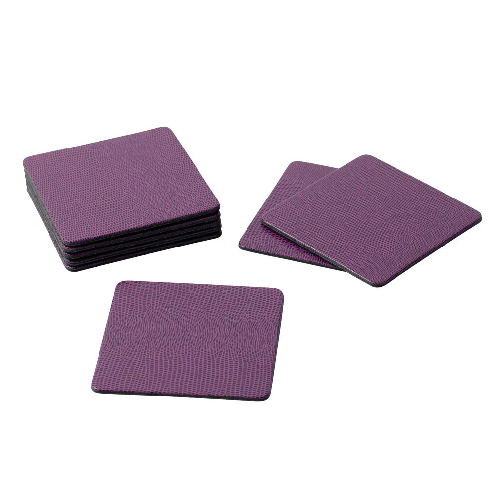 Onderzetter Vierkant Aubergine Lizard
