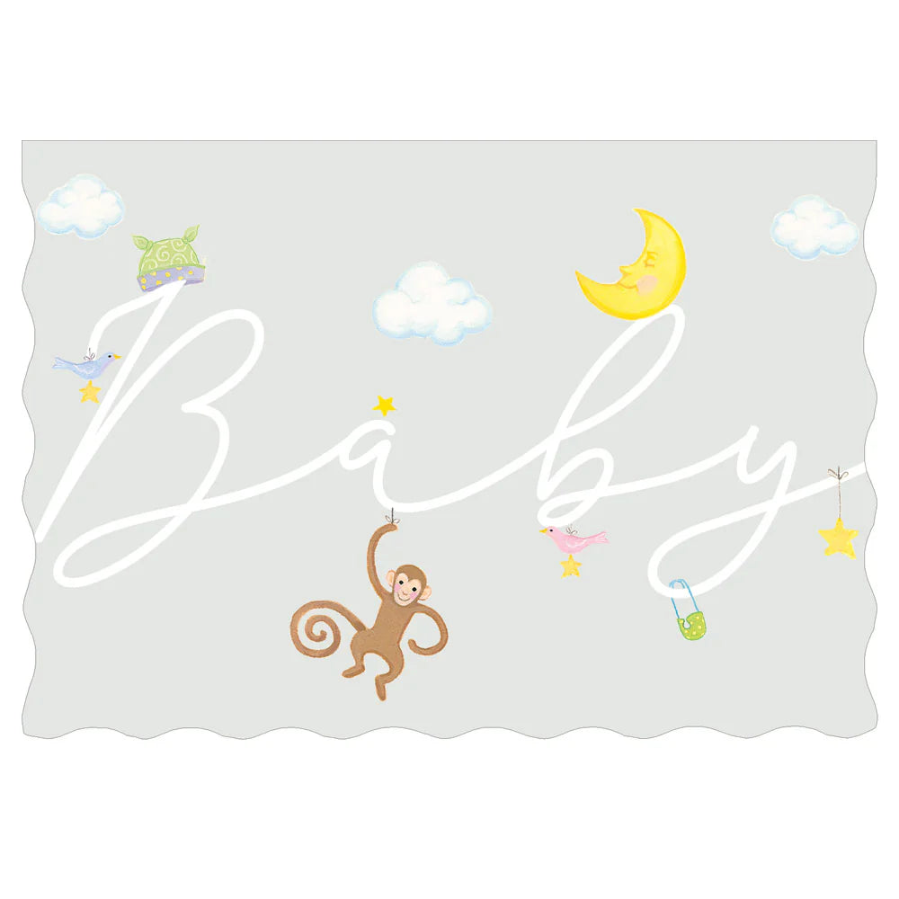 Baby Monkey Blank Die Cut Greeting Card