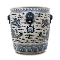 Grote Dragon Jar met bloemmotief