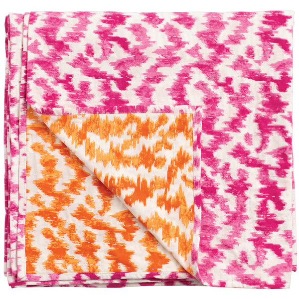 Omkeerbaar katoenen tafelkleed fuchsia/oranje
