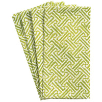 Katoenen servettenset Fretwork groen