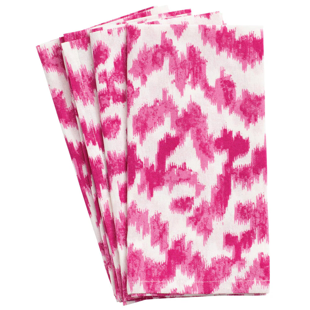 Katoenen servettenset Modern Moire fuchsia