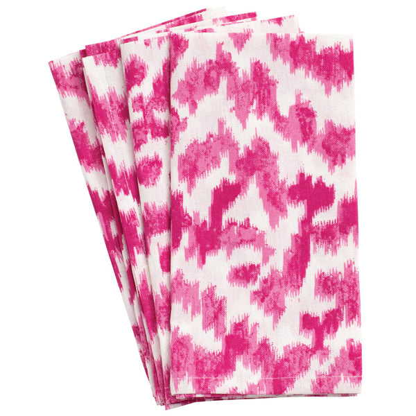 Katoenen servettenset Modern Moire fuchsia