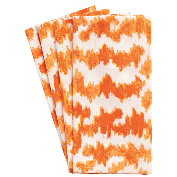 Katoenen servettenset Modern Moire oranje