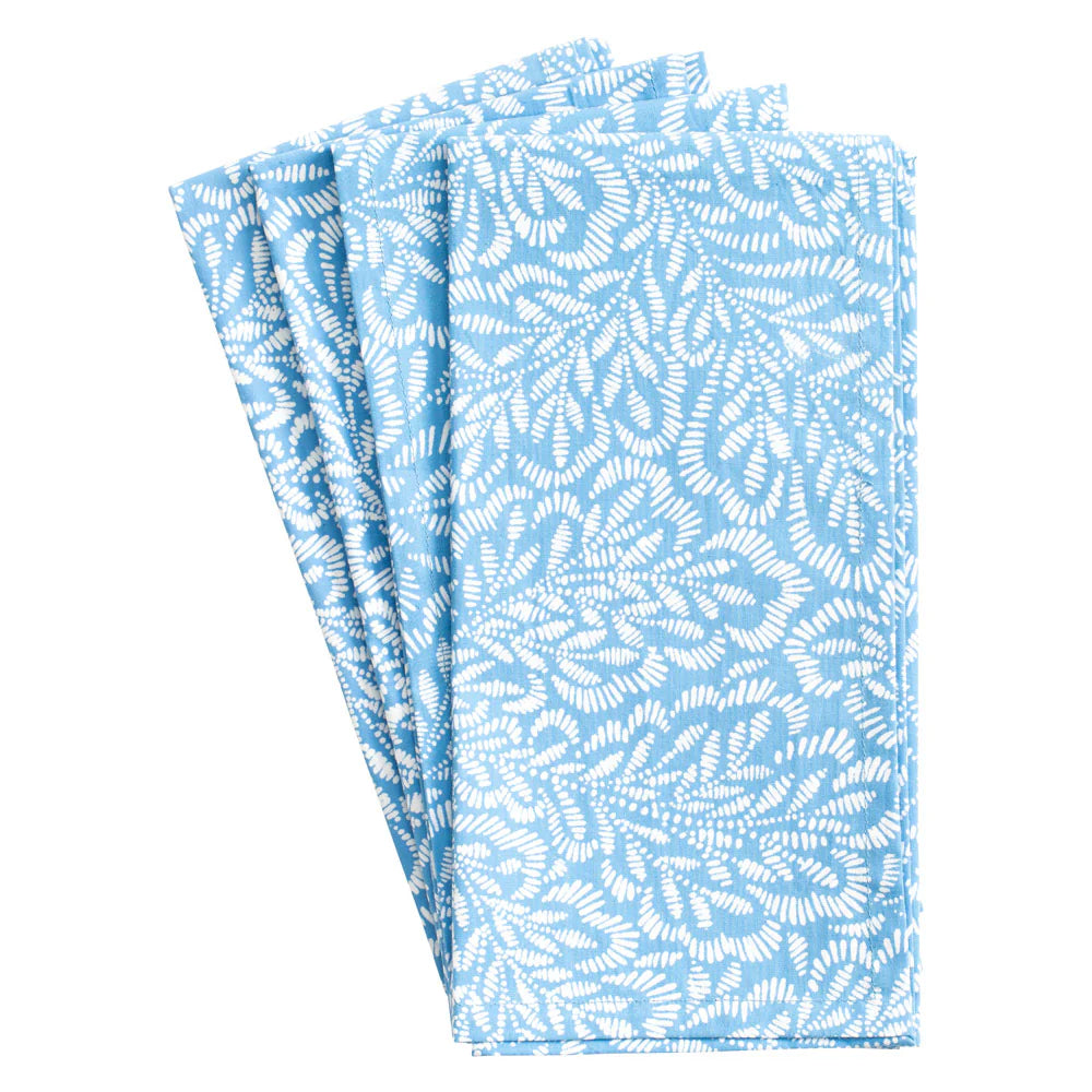 Katoenen servetten blauw wit
