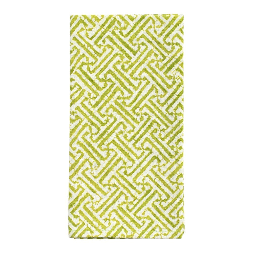 Katoenen servettenset Fretwork groen